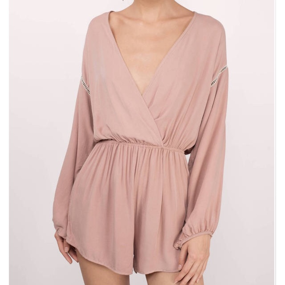 Aubrey peach plunge romper